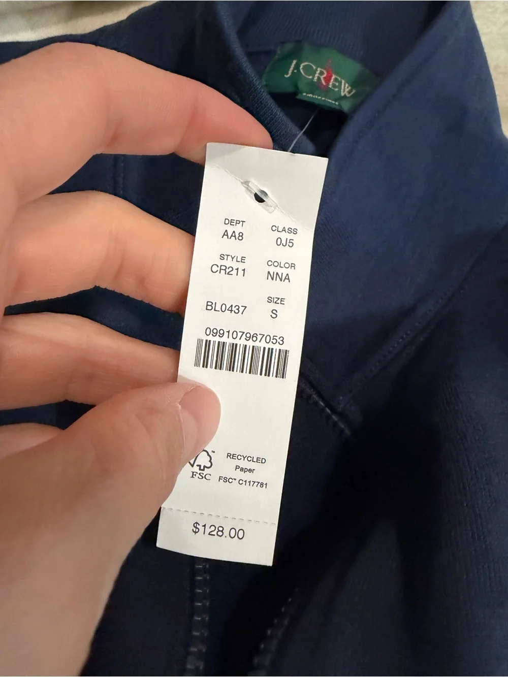 J crew Nantucket navy 83 fleece quarter-zip sweatshirt